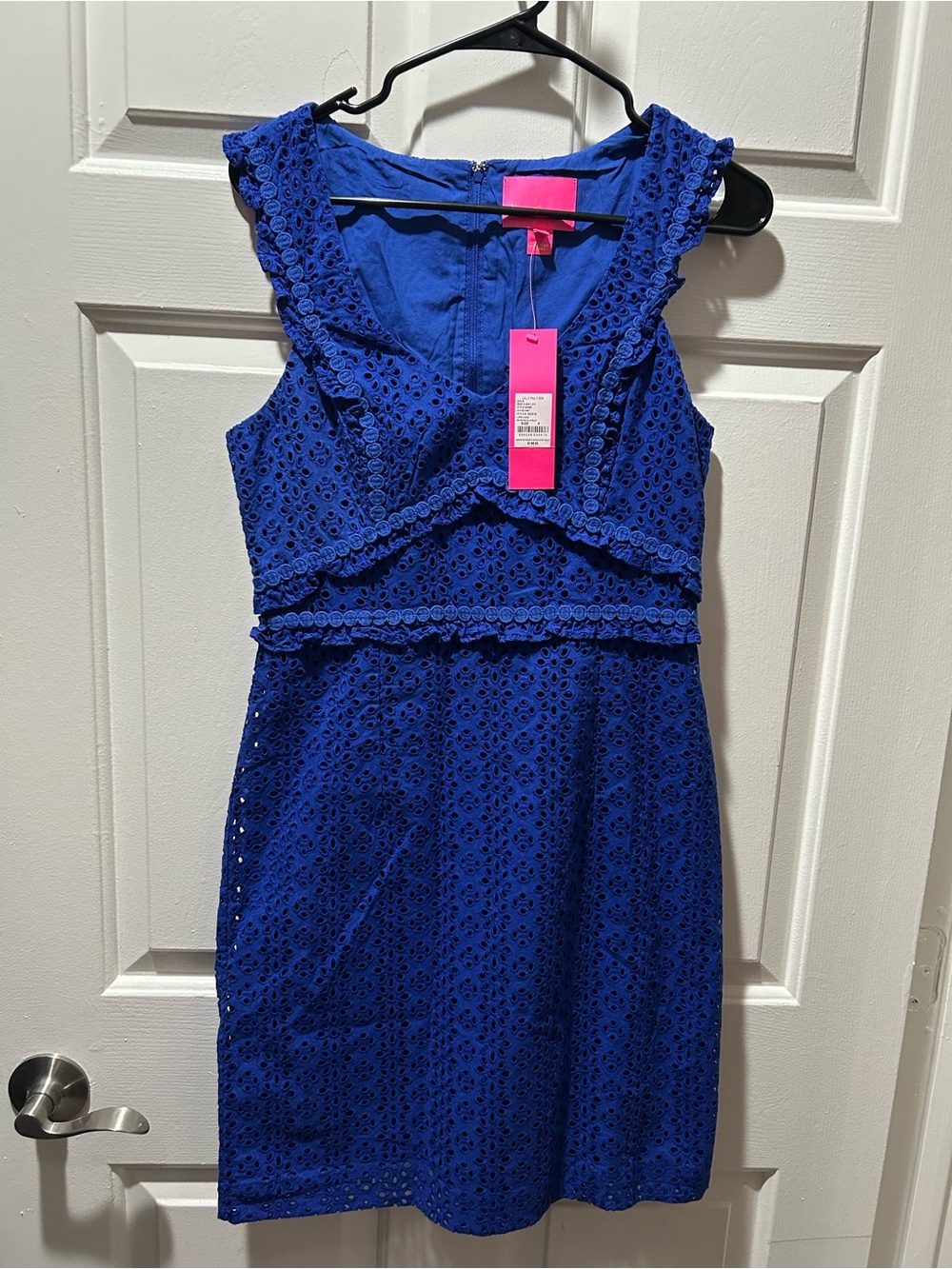 NWT Lilly Pulitzer Kaylee Shift Dress Petite Petal Eyelet in Lapis Lazuli